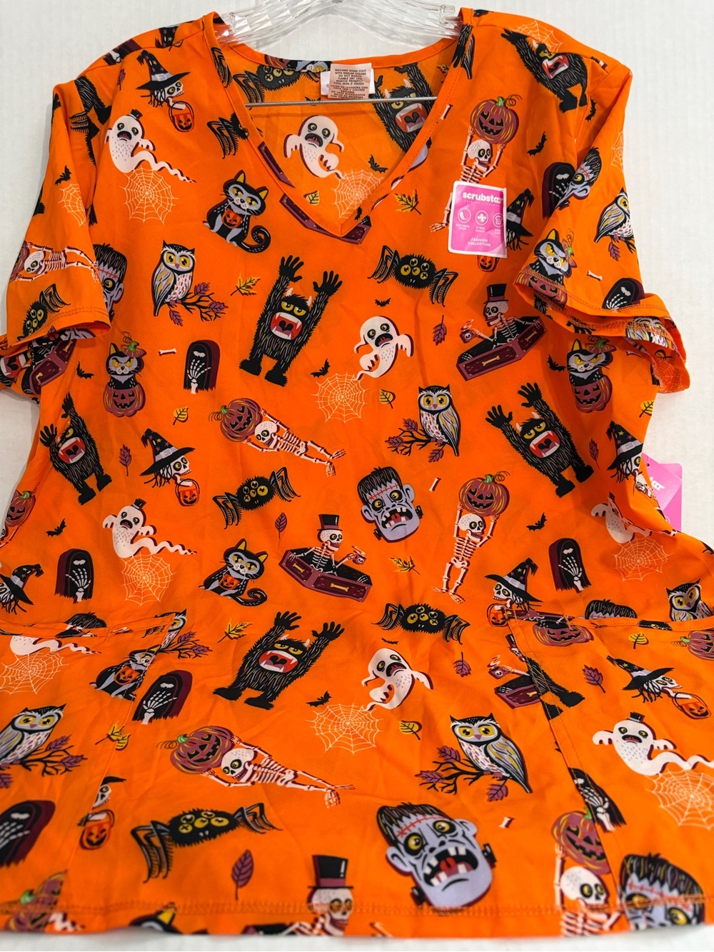 Scrubstar Halloween Print Scrub Top